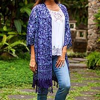 Batik rayon kimono jacket,