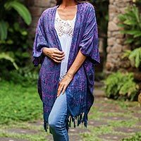 Batik rayon kimono jacket,