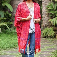 Batik rayon kimono jacket,