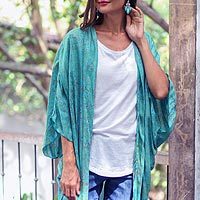 Batik rayon kimono jacket,