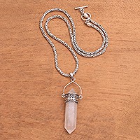 Quartz pendant necklace,