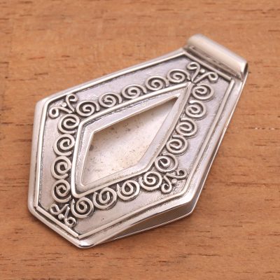 Sterling silver money clip, Swirling Path