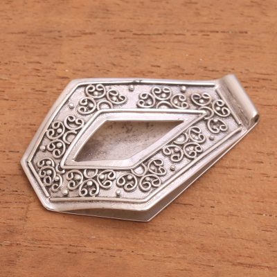 Sterling silver money clip, Serene Swirls