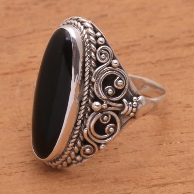 Onyx cocktail ring, Quiet Night