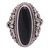 Onyx cocktail ring, 'Quiet Night' - Sterling Silver Ornate Oblong Black Onyx Cocktail Ring (image 2d) thumbail