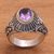 Amethyst cocktail ring, 'Sakah Temple' - Sterling Silver and Faceted Amethyst Temple Cocktail Ring (image 2b) thumbail