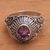 Amethyst cocktail ring, 'Sakah Temple' - Sterling Silver and Faceted Amethyst Temple Cocktail Ring (image 2c) thumbail