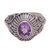 Amethyst cocktail ring, 'Sakah Temple' - Sterling Silver and Faceted Amethyst Temple Cocktail Ring (image 2e) thumbail