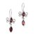 Garnet dangle earrings, 'Crimson Rainfall' - Sterling Silver and Garnet Red Raindrop Dangle Earrings (image 2a) thumbail