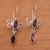 Garnet dangle earrings, 'Crimson Rainfall' - Sterling Silver and Garnet Red Raindrop Dangle Earrings (image 2b) thumbail