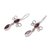 Garnet dangle earrings, 'Crimson Rainfall' - Sterling Silver and Garnet Red Raindrop Dangle Earrings (image 2d) thumbail