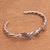 Peridot cuff bracelet, 'Love Takes Wing' - Sterling Silver Wing and Heart Peridot Cuff Bracelet (image 2b) thumbail