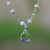 Multi-gemstone pendant necklace, 'Moonlit Dewdrops' - Cultured Pearl and Amethyst Peridot Pendant Necklace thumbail