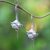 Cultured pearl drop earrings, 'Orchid Dew' - Cultured Pearl Sterling Silver Drop Earrings from Bali thumbail
