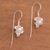 Cultured pearl drop earrings, 'Orchid Dew' - Cultured Pearl Sterling Silver Drop Earrings from Bali (image 2b) thumbail