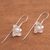Cultured pearl drop earrings, 'Orchid Dew' - Cultured Pearl Sterling Silver Drop Earrings from Bali (image 2c) thumbail