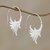Sterling silver half-hoop earrings, 'Blossoming Friends' - Sterling Silver Half-Hoop Earrings from Bali thumbail