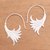 Sterling silver half-hoop earrings, 'Blossoming Friends' - Sterling Silver Half-Hoop Earrings from Bali (image 2b) thumbail