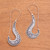 Sterling silver drop earrings, 'Jawan Hooks' - Handcrafted Sterling Silver Drop Earrings from Bali thumbail