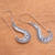 Sterling silver drop earrings, 'Jawan Hooks' - Handcrafted Sterling Silver Drop Earrings from Bali (image 2b) thumbail