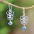 Blue topaz dangle earrings, 'Square Butterfly' - Blue Topaz Dangle Earrings from Bali thumbail