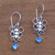 Blue topaz dangle earrings, 'Square Butterfly' - Blue Topaz Dangle Earrings from Bali (image 2b) thumbail