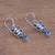 Blue topaz dangle earrings, 'Square Butterfly' - Blue Topaz Dangle Earrings from Bali (image 2c) thumbail