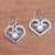 Cultured pearl dangle earrings, 'Center of Love' - Heart-Shaped Cultured Pearl Dangle Earrings from Bali (image 2b) thumbail