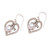 Cultured pearl dangle earrings, 'Center of Love' - Heart-Shaped Cultured Pearl Dangle Earrings from Bali (image 2e) thumbail