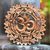 Wood relief panel, 'Omkara Garden' - Ornate Omkara and Flowers Hand Carved Wood Relief Wall Panel thumbail