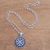 Sterling silver pendant necklace, 'Sacred Padma' - Padma Flower Sterling Silver Pendant Necklace from Bali (image 2b) thumbail
