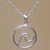 Sterling silver pendant necklace, 'Sanur Wave' - Wave Pattern Sterling Silver Pendant Necklace from Bali thumbail