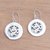 Sterling silver dangle earrings, 'Word of Omkara' - Circular Om Sterling Silver Dangle Earrings from Bali (image 2b) thumbail