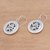 Sterling silver dangle earrings, 'Word of Omkara' - Circular Om Sterling Silver Dangle Earrings from Bali (image 2c) thumbail