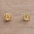 Gold plated sterling silver stud earrings, 'Golden Leo' - 18k Gold Plated Sterling Silver Leo Stud Earrings thumbail
