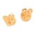 Gold plated sterling silver stud earrings, 'Golden Leo' - 18k Gold Plated Sterling Silver Leo Stud Earrings (image 2a) thumbail