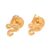 Gold plated sterling silver stud earrings, 'Golden Leo' - 18k Gold Plated Sterling Silver Leo Stud Earrings (image 2c) thumbail