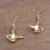 Gold plated sterling silver dangle earrings, 'Magic Lamp' - Handmade 18k Gold Plated Sterling Silver Dangle Earrings thumbail