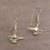 Gold plated sterling silver dangle earrings, 'Magic Lamp' - Handmade 18k Gold Plated Sterling Silver Dangle Earrings (image 2b) thumbail