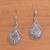 Sterling silver dangle earrings, 'Droplet Swirls' - Swirl Motif Sterling Silver Dangle Earrings from Bali (image 2b) thumbail