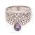 Amethyst cocktail ring, 'Temple Stones' - Circle Motif Amethyst Cocktail Ring from Bali (image 2a) thumbail