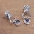 Garnet dangle earrings, 'Triangle Dew' - Triangular Garnet Dangle Earrings from Bali (image 2b) thumbail
