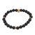 Gold accented onyx beaded stretch bracelet, 'Dark Skull' - Gold Accented Onyx Skull Beaded Stretch Bracelet from Bali (image 2a) thumbail