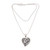 Sterling silver pendant necklace, 'Heart Flower' - Floral Heart-Shaped Sterling Silver Pendant Necklace (image 2a) thumbail