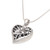 Sterling silver pendant necklace, 'Heart Flower' - Floral Heart-Shaped Sterling Silver Pendant Necklace (image 2c) thumbail