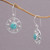 Magnesite dangle earrings, 'Blue-Green Sunrise' - Round Magnesite Dangle Earrings Crafted in Bali (image 2b) thumbail