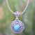 Magnesite pendant necklace, 'Blue-Green Moon' - Round Magnesite Pendant Necklace Crafted in Bali thumbail