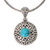 Magnesite pendant necklace, 'Blue-Green Moon' - Round Magnesite Pendant Necklace Crafted in Bali (image 2a) thumbail