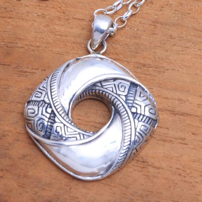 Sterling silver pendant necklace, Songket Eye
