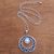 Cultured pearl pendant necklace, 'Glowing Ring' - Seed Pattern Cultured Pearl Pendant Necklace from Bali thumbail